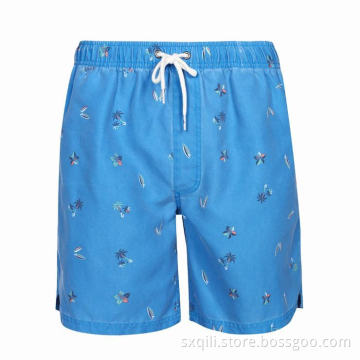 Elastic waist blue streetwear swimwear